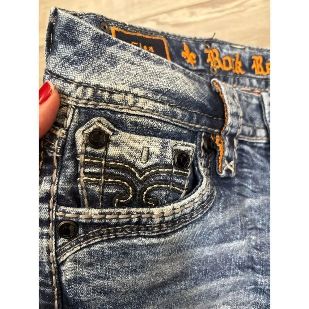 Rock Revival mid rise ankle skinny jeans size 25